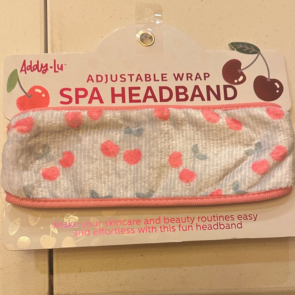 Addy-Lu Adjustable Spa Headband with Cherry Design